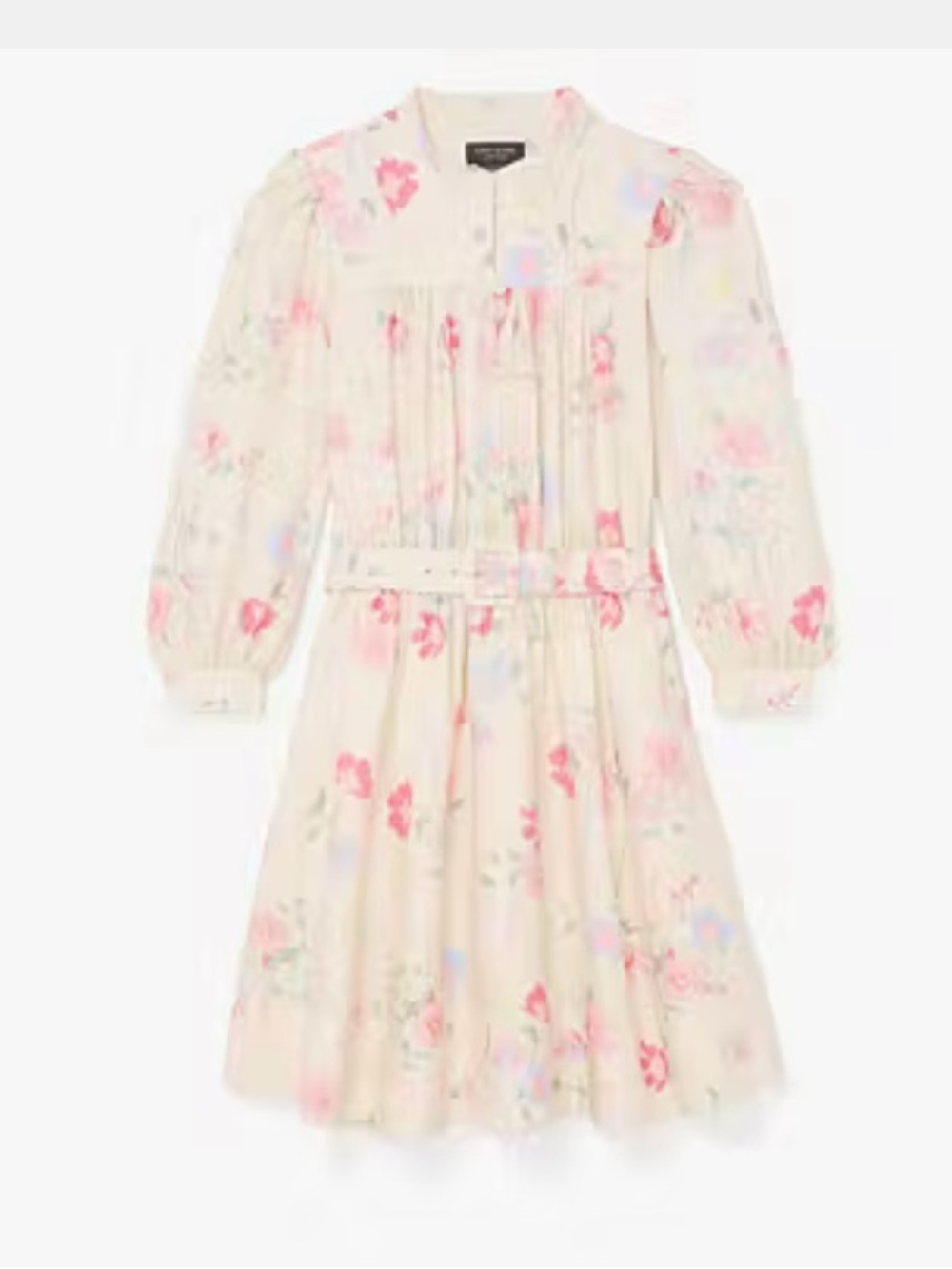 kate spade Cream Floral Belted Dress with Pink Accents